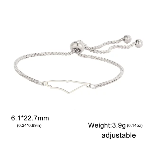 Bracelet argenté avec pendentif ajouré en forme de carte de Palestine