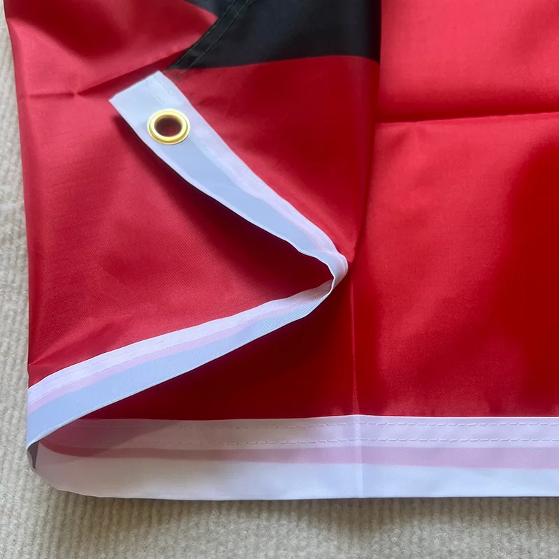 Détail de la bordure et des œillets du drapeau palestinien