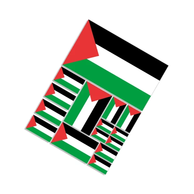Autocollants de voiture au drapeau palestinien, formats variés