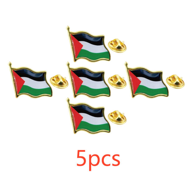 Lot de cinq pin’s au drapeau palestinien