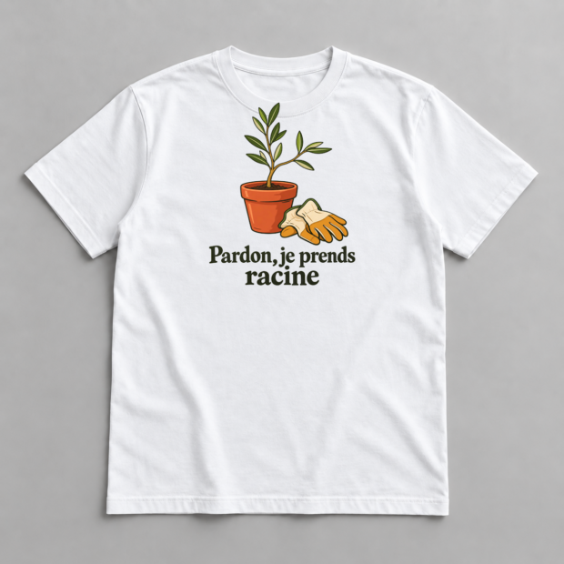 T-shirt « Pardon, je prends racine »