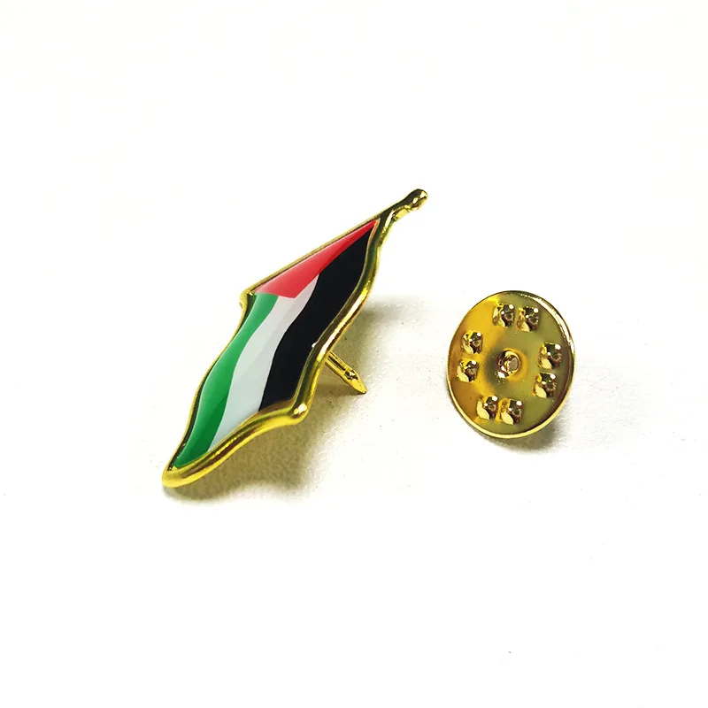 Revers et fermoir d’une broche drapeau palestinien