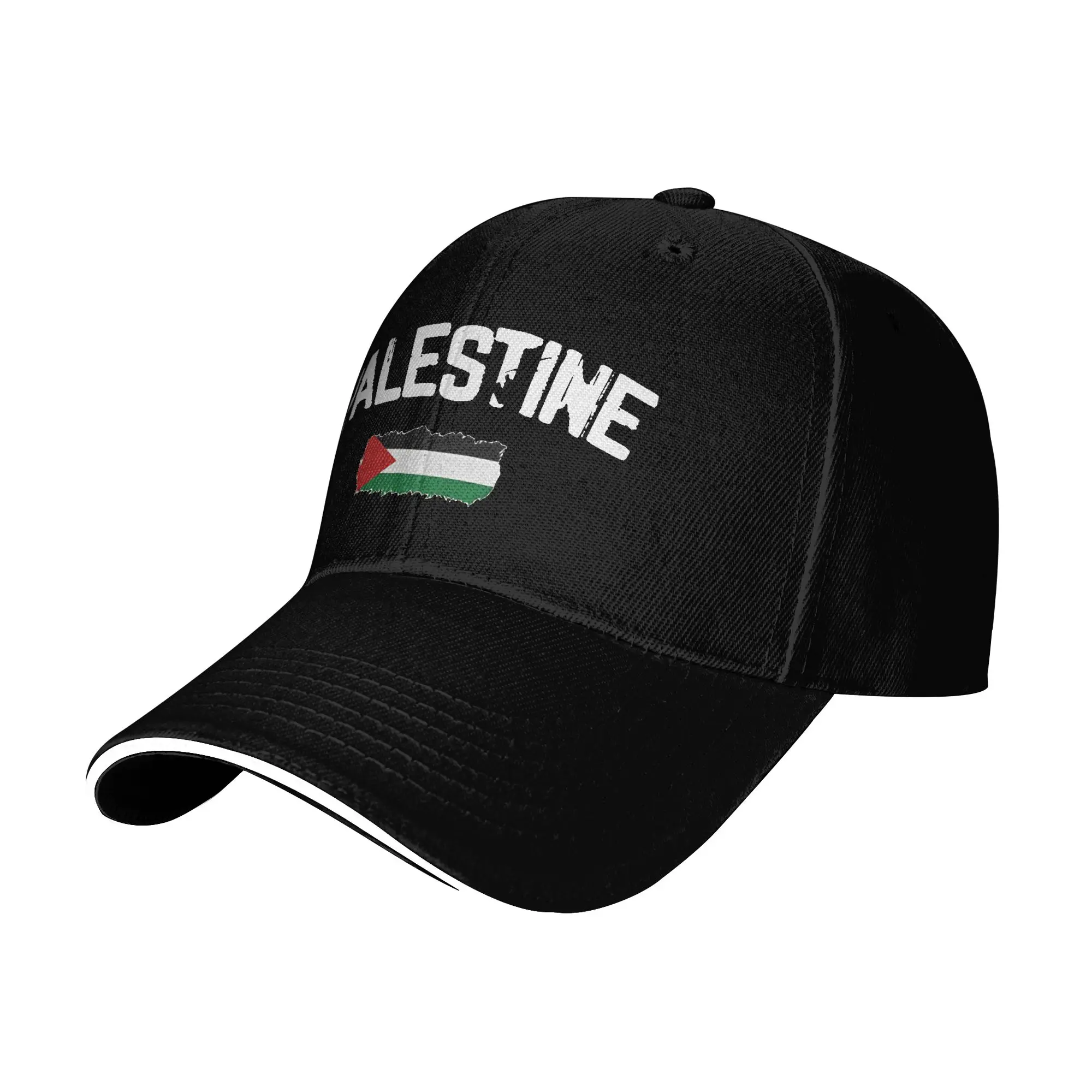 Casquette Palestine noire vue de trois quarts