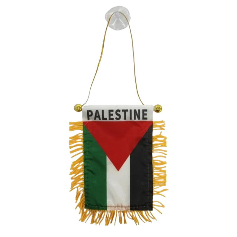Suspension Palestine pour voiture avec mini-drapeau à franges et ventouse – Image 4