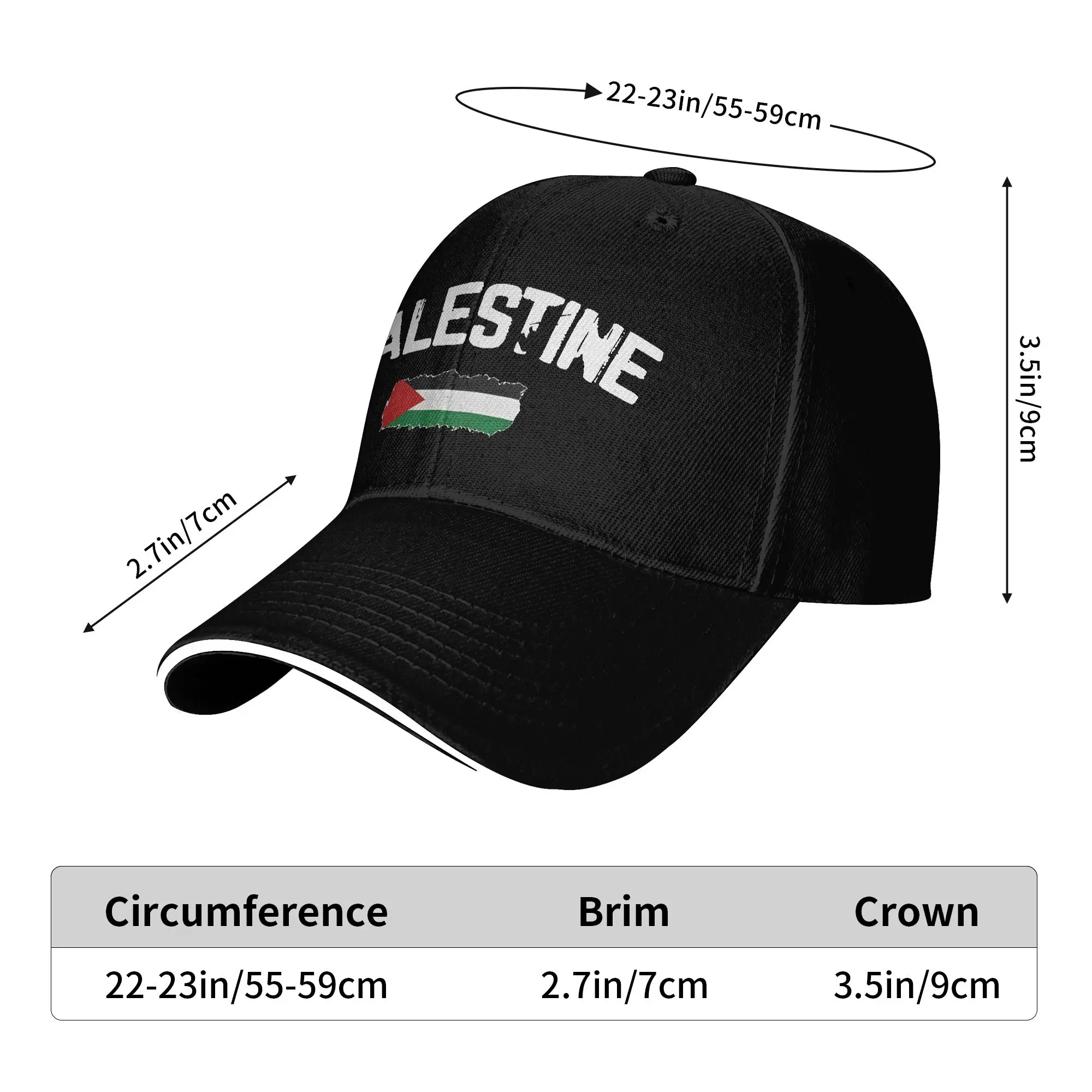 Dimensions de la casquette Palestine