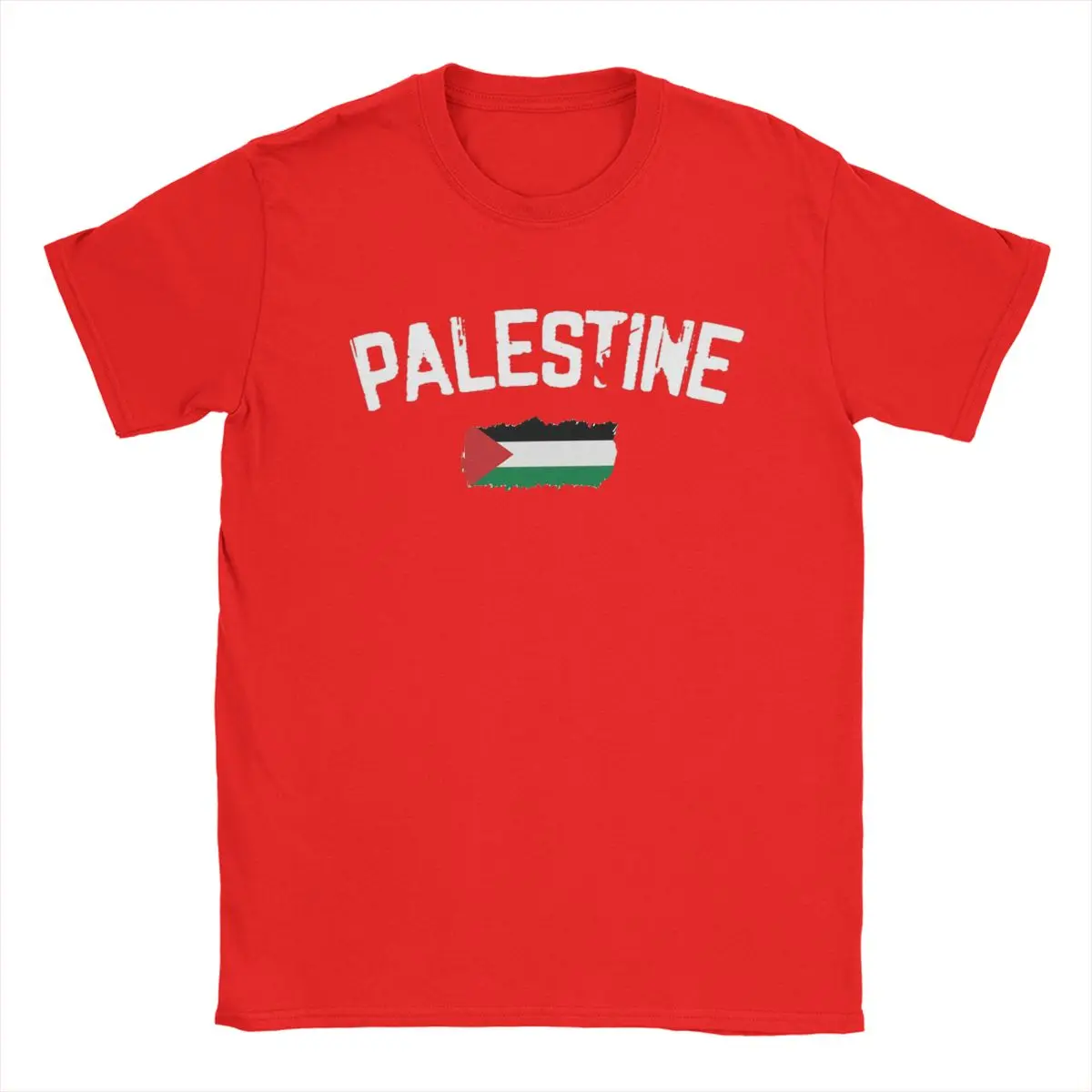 T-shirt rouge Palestine avec drapeau palestinien