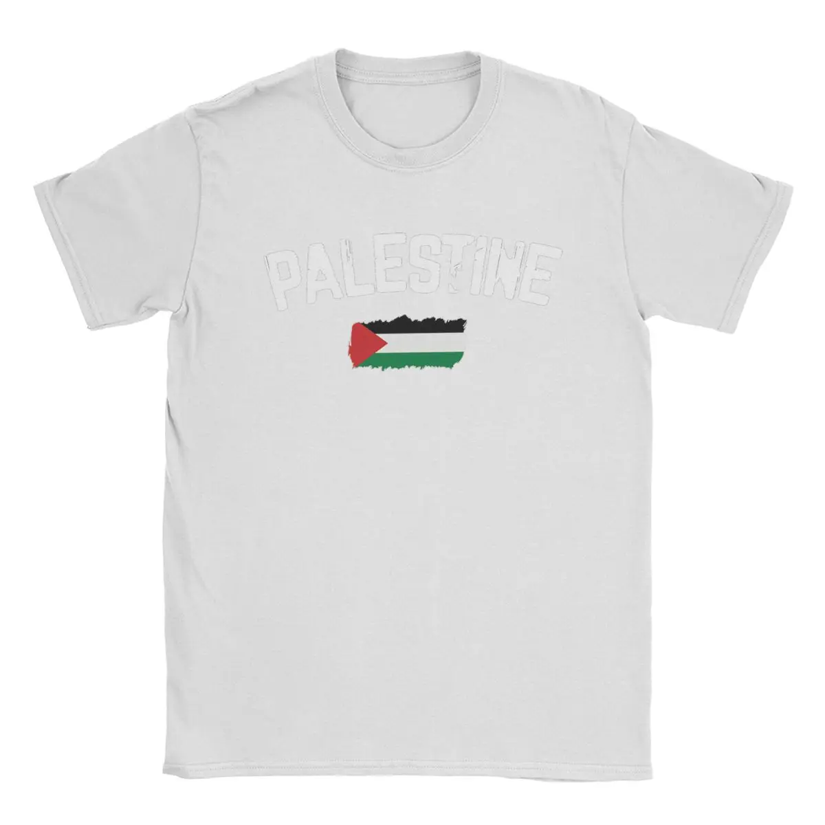 T-shirt blanc Palestine avec drapeau palestinien