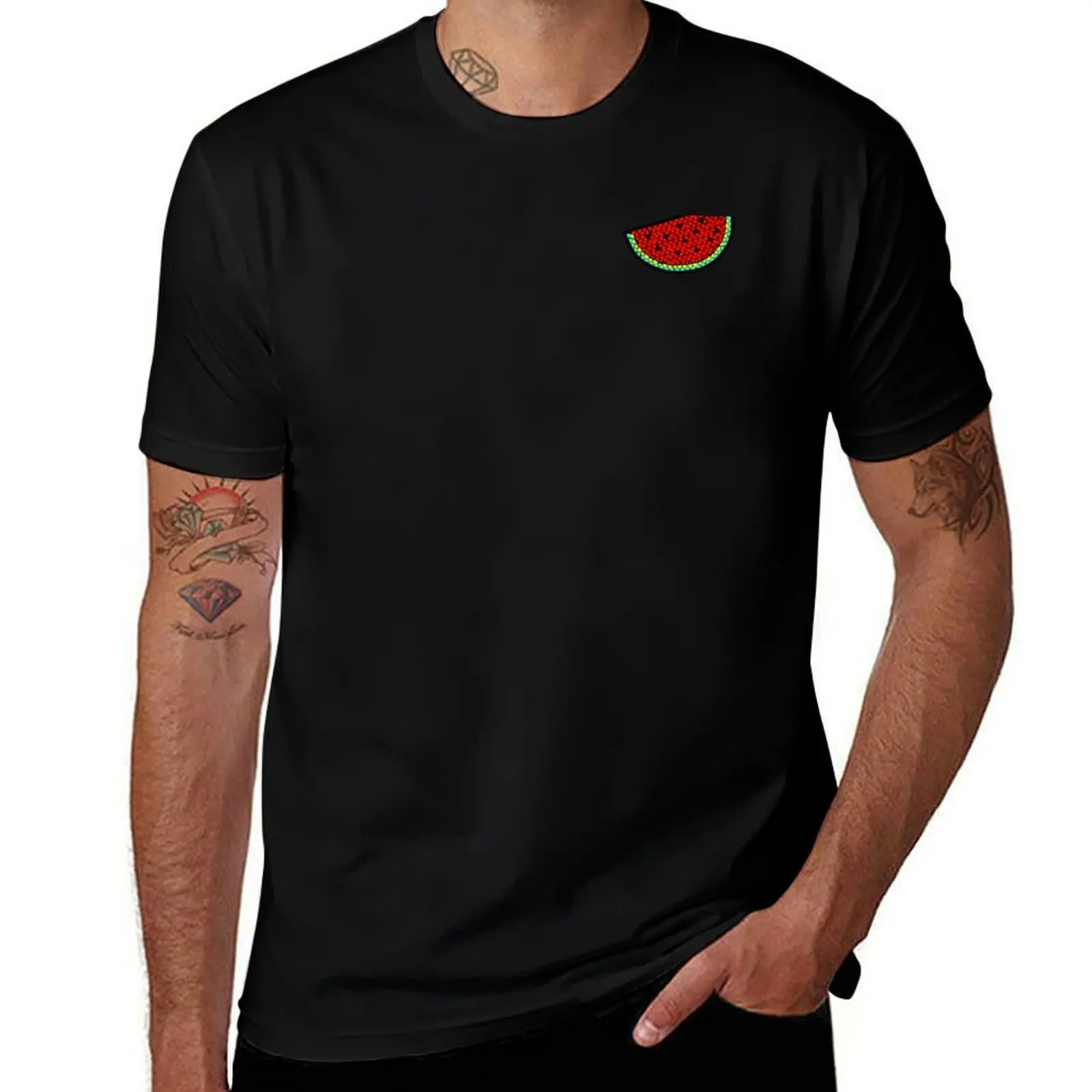 T-shirt noir Palestine à petite tranche de pastèque