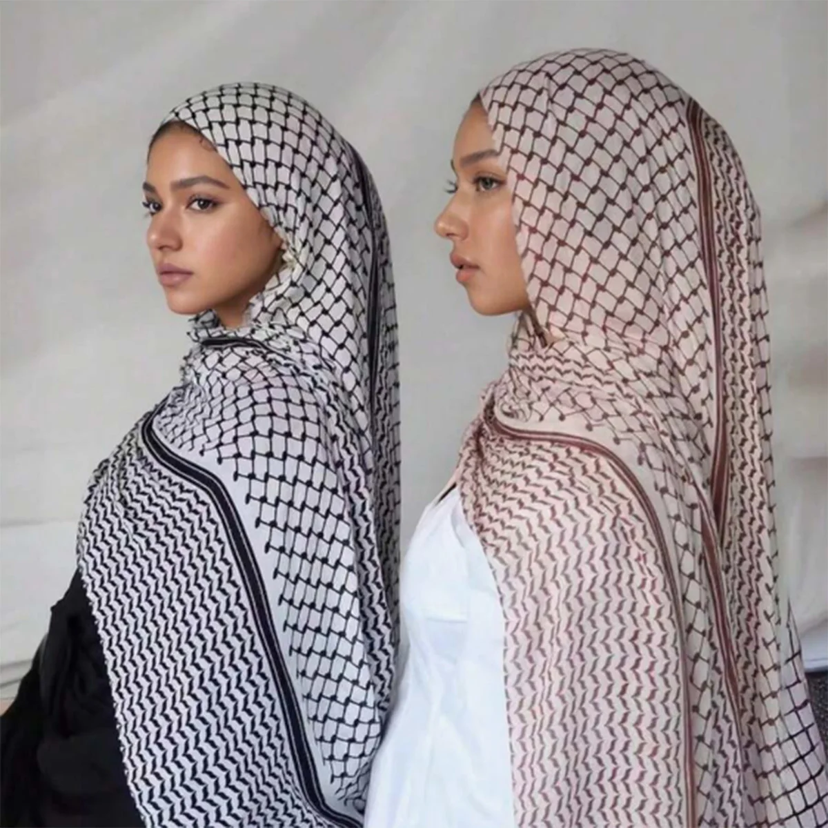 Hijab keffieh palestinien en polyester – 180 × 70 cm – Image 3