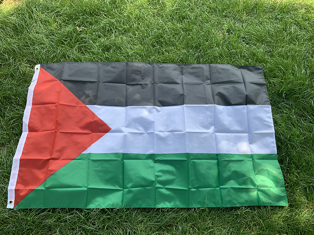 Drapeau palestinien 90 × 150 cm en polyester à quatre anneaux
